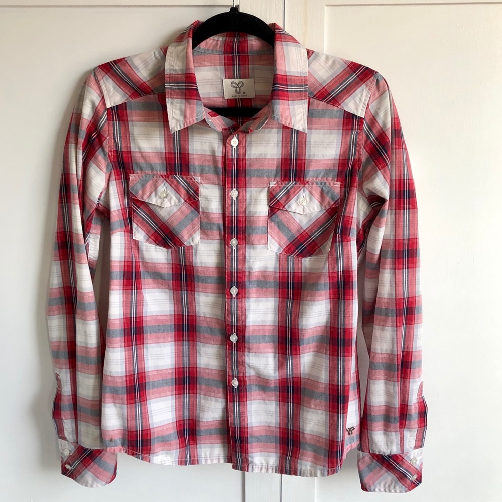 Aritzia TNA Plaid Button-Up Shirt